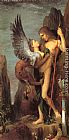 Gustave Moreau Paintings - Oedipus and the Sphinx by Gustave Moreau